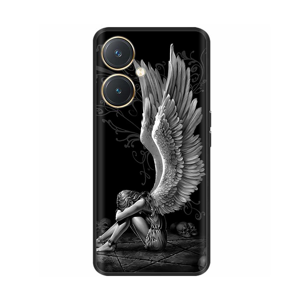 For Vivo Y27 Case Black Cover Skull Wolf Silicone Soft Back Cases For Vivo Y27 5G Phone Case VivoY27 Y 27 2023 Protective Shell
