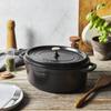 Staub Cocotte Oval Black Large Hand Cast Enamel Pot IH Compatible Japanese La Cocotte Oval "Pico 29cm" [Authorized Product] 40509-315