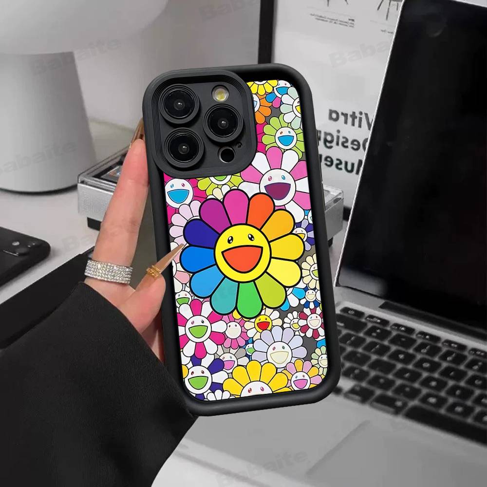 T-Takashi M-Murakami Phone Case For IPhone 17 16 15 14 13 12 11 Pro Max Anti Drop Soft Cover