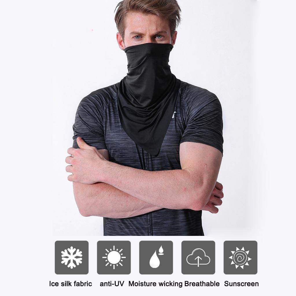 Cycling Face Outdoor Sports Women Men Headband Faceshield Mask Neck Triangle Ice Silk Cool Scarf