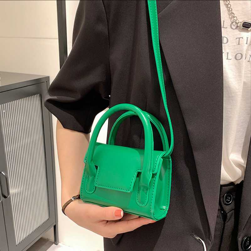 Women's Fashion Korean Sweet Sweet Sweet Sweet Color Shoulder Bag Messenger Ladies All-match Casual Mini Lipstick Square Bag