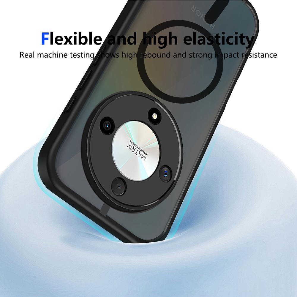 KEYSION Magnetische Handyhülle für HONOR X9d 5G Silikon+PC Matt Transluzent Klar Stoßfeste Rückabdeckung für Honor Magic 8 Lite 5G