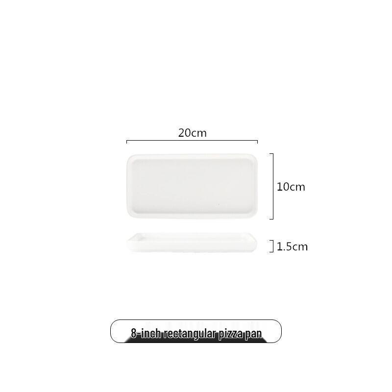 Gold-Rimmed Rectangular Ceramic Dessert and Sushi Plate