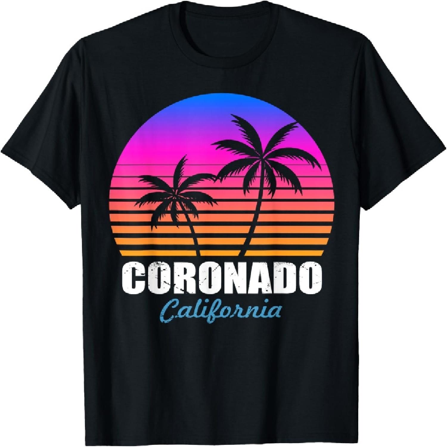 Retro Coronado California Sunset Vintage Vacation Souvenir T-Shirt(1) S