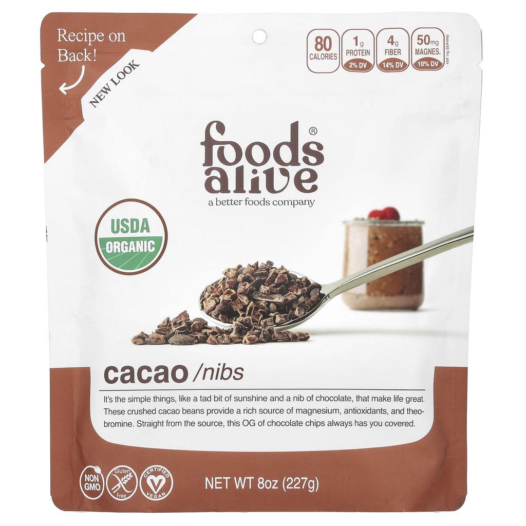 Foods Alive Organic Cacao Nibs, 8 Oz (227 G)