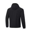 Li-Ning Fitness Series Letter Logo Printed Hooded Fleece Thick Warm Sports Jacket Men Jackets Black AFDT635-1