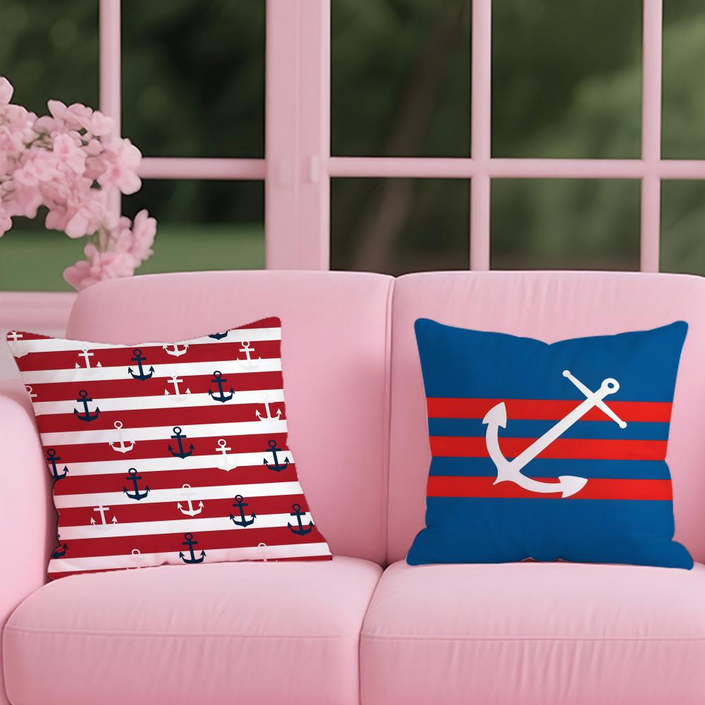 Ocean Sailor Line Texture Cushion Cover Reversible Plush Pillow Cover – For Car, Sofa, Bedroom, Perfect As a Gift.