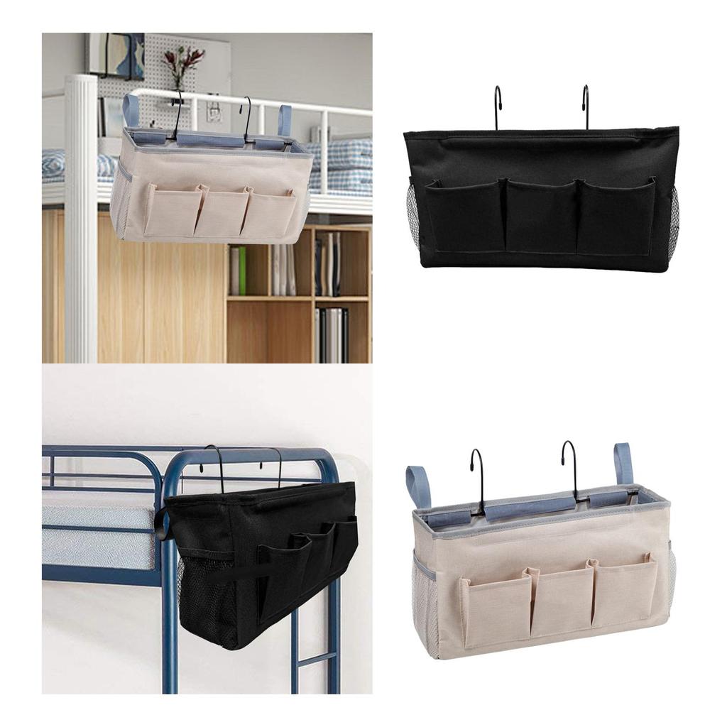 Bedside Caddy Storage Bag with Side Mesh Pockets Remote Book Keys Hanging Bed Storage Organizer Bag Can hold Glasses,Book, Key