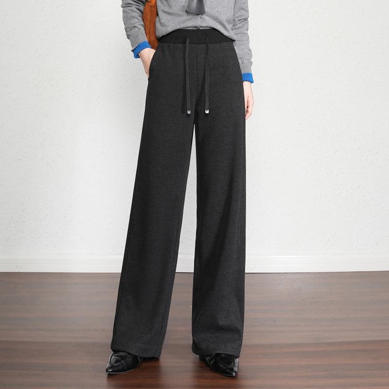 Brand New Women's High-Waisted Wool Wide-Leg Pants: Stylish, Versatile, Slimming, and Casual.