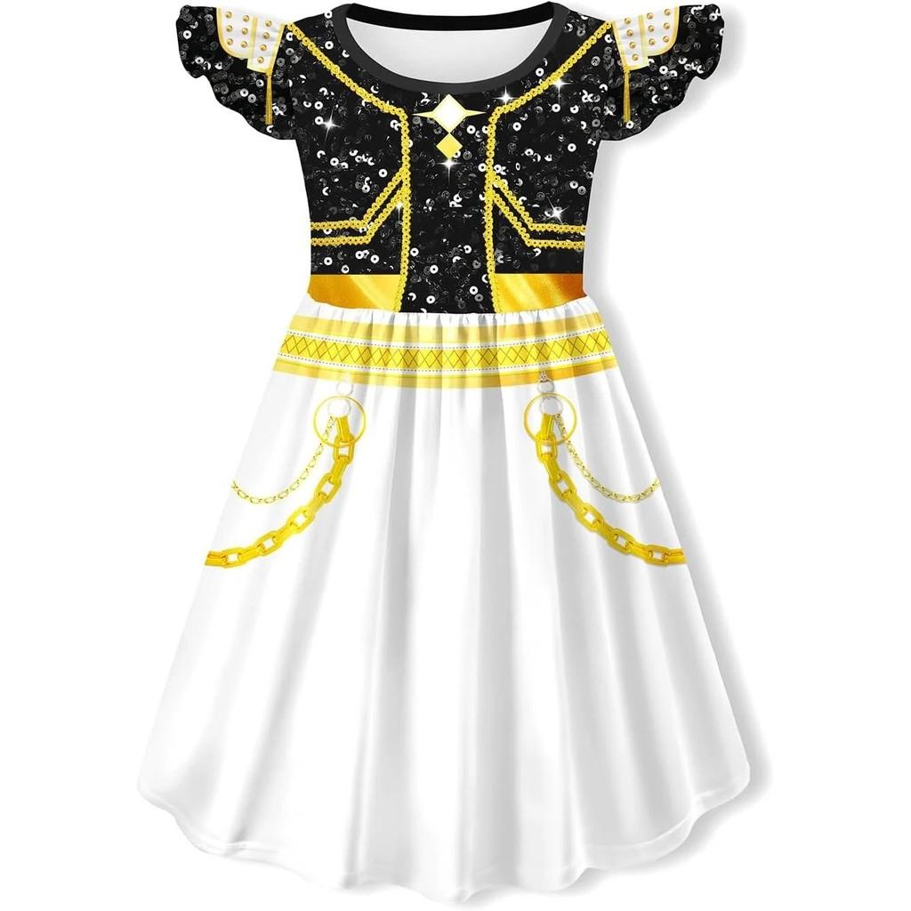 Girls K-pop Rumi Zoey Cosplay Huntrix Costume 3D Print Demon Hunters Mira Stage Costumes Girls Halloween Party Clolthes Set