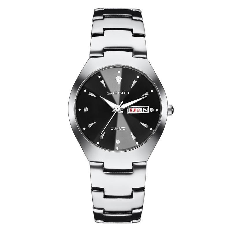 Men's Watch Brand High Quality Tungsten Steel Calendar Waterproof Clock Couple Watches Women's Fashion Quartz Wristwatch Gift