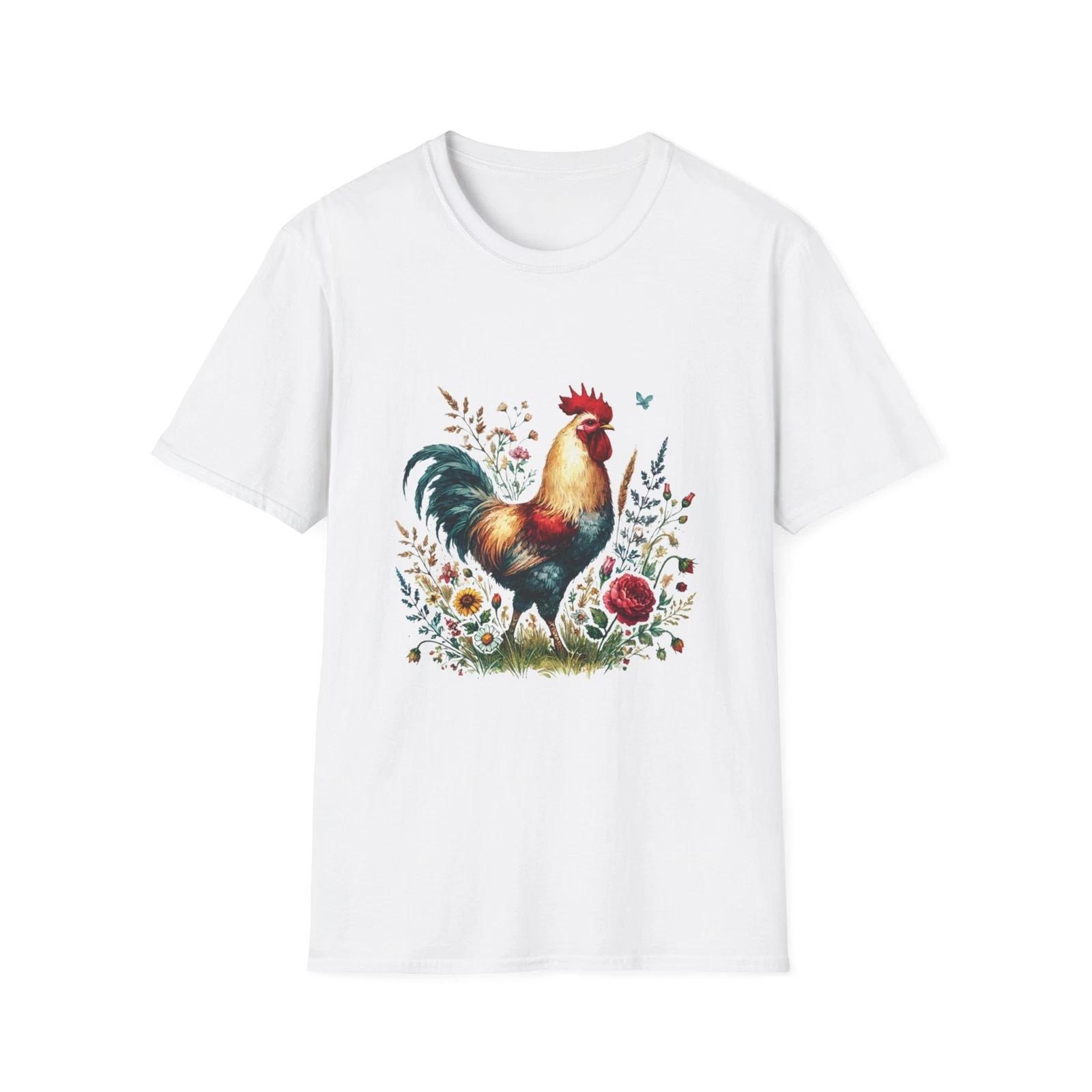Vintage Rooster Graphic Tee, Farmhouse Shirt, Country Style Apparel, Garden 2XL