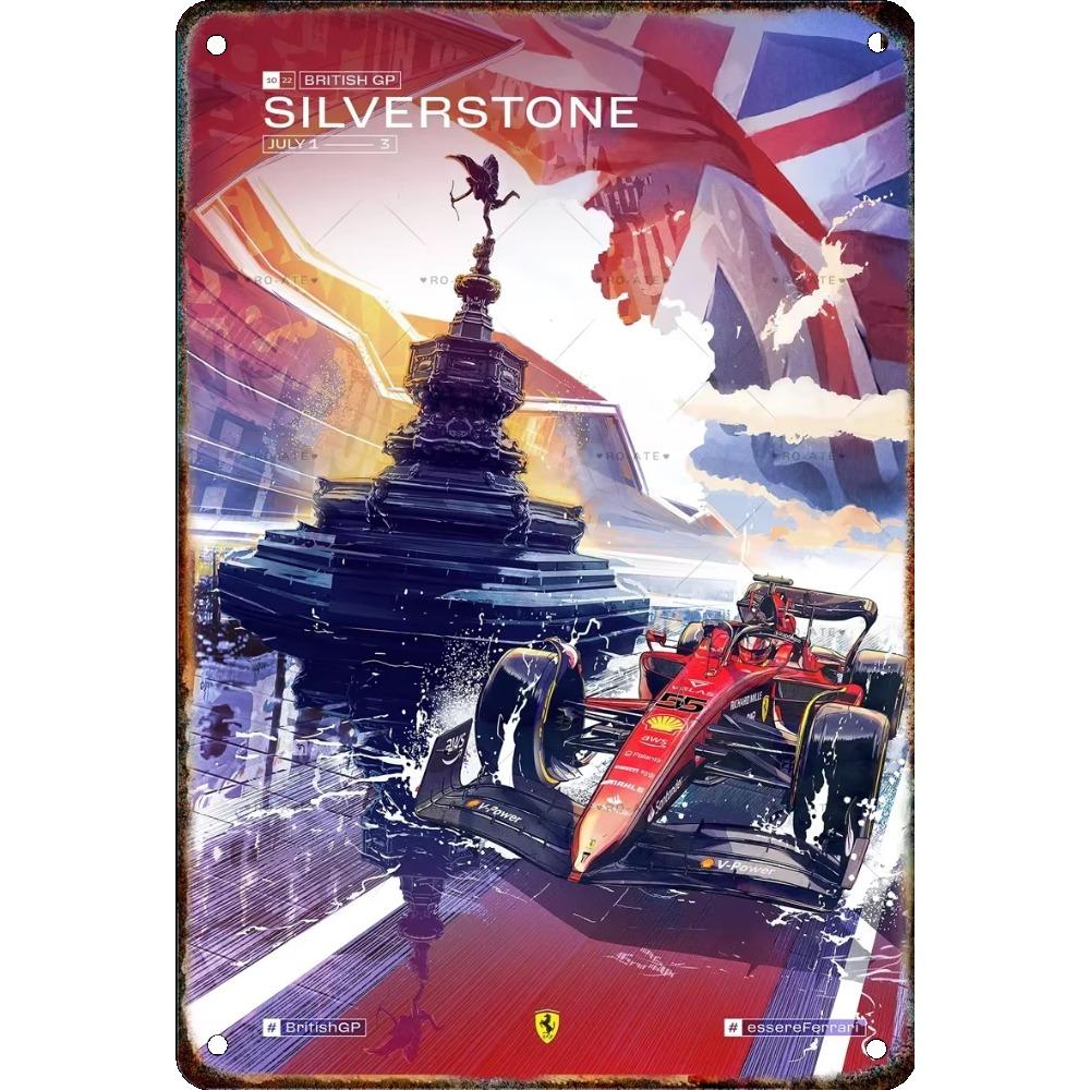 Vintage Formula Car Race Poster Home Garage Club Modern Wall Art Decorative Panel Mural Aesthetics