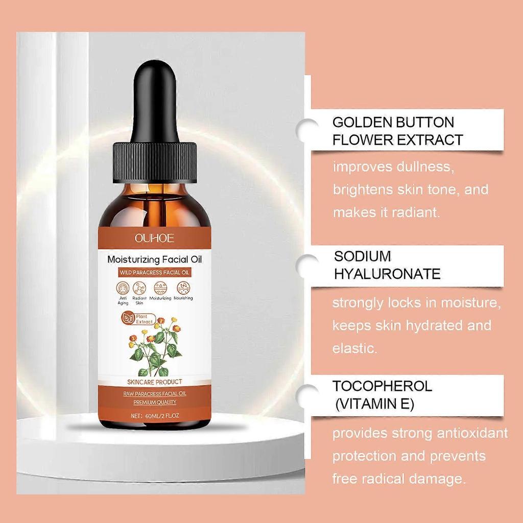 100% Pure Organic Paracress Facial Oil - Anti-Aging Moisturizing Essential Oil, Hydrating Paracress Oil for Reduce Wrinkle, Brightening and Skin Glow