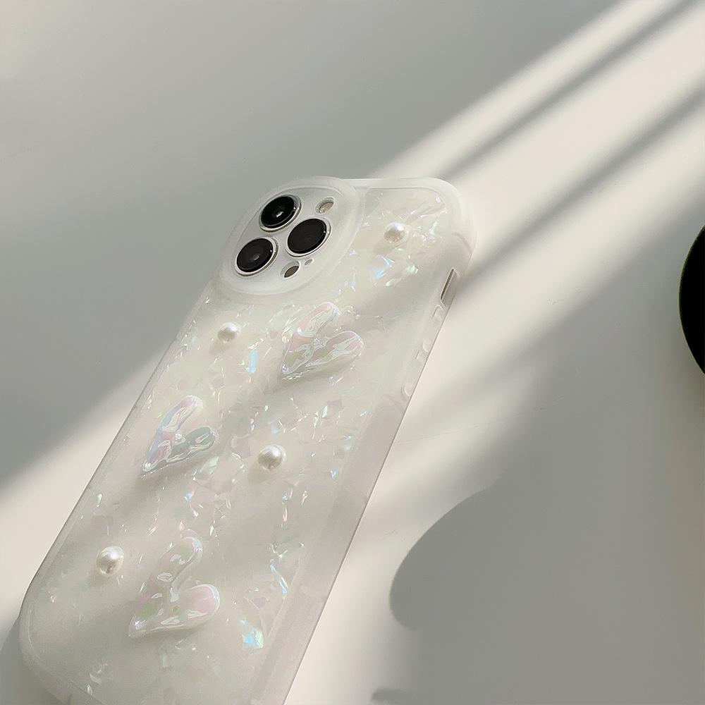 Shell Three Dimensional Love 15 Promax Suitable for IPhone Mobile Phone Case Apple 13 Simple 11 Suitable for 16 Soft Shell 14