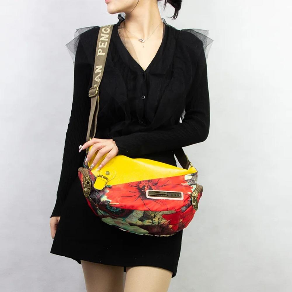 2023 Luxury Fashion Brand Women Bags Canvas With Leather Flowers Ladies Small Shoulder Crossbody Bag Leisure Diagonal Handbags