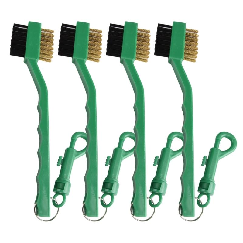 Golfs Club Brush Long Handle Double Sided Golfs Rod Grooves Cleaner Golfs Cleaning Brush Golfs Club Aids with Carabiner