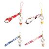 Design Cherry Blossoms Children Lucky Cat Japanese Style Pendant Women Key Chain Car Key Ring