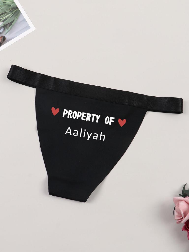 Damskie seksowne stringi, spersonalizowany tekst, nadrukowany wzór, wygodne majtki, niski stan, stringi