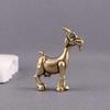 1PC Solid Brass Body Zodiac Sheep Statue Sheep Animal Theme Flat Base Frame Tabletop Ornament Fine Carve Detail