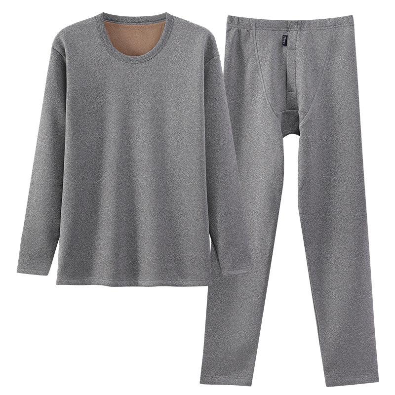 Lambswool-Enhanced Thermal Men's Base Layer Set – Thick, Plush, Cold-Proof Underwear for Autumn and Winter