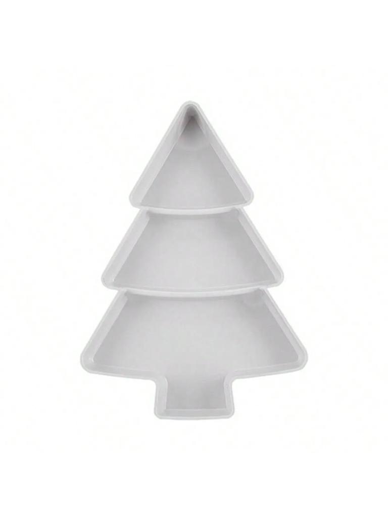1pc - Creative Christmas Tree Shape Fruit Plate Household Nuts Snacks Plates Portable Dishes Serving Tray For Christmas Party