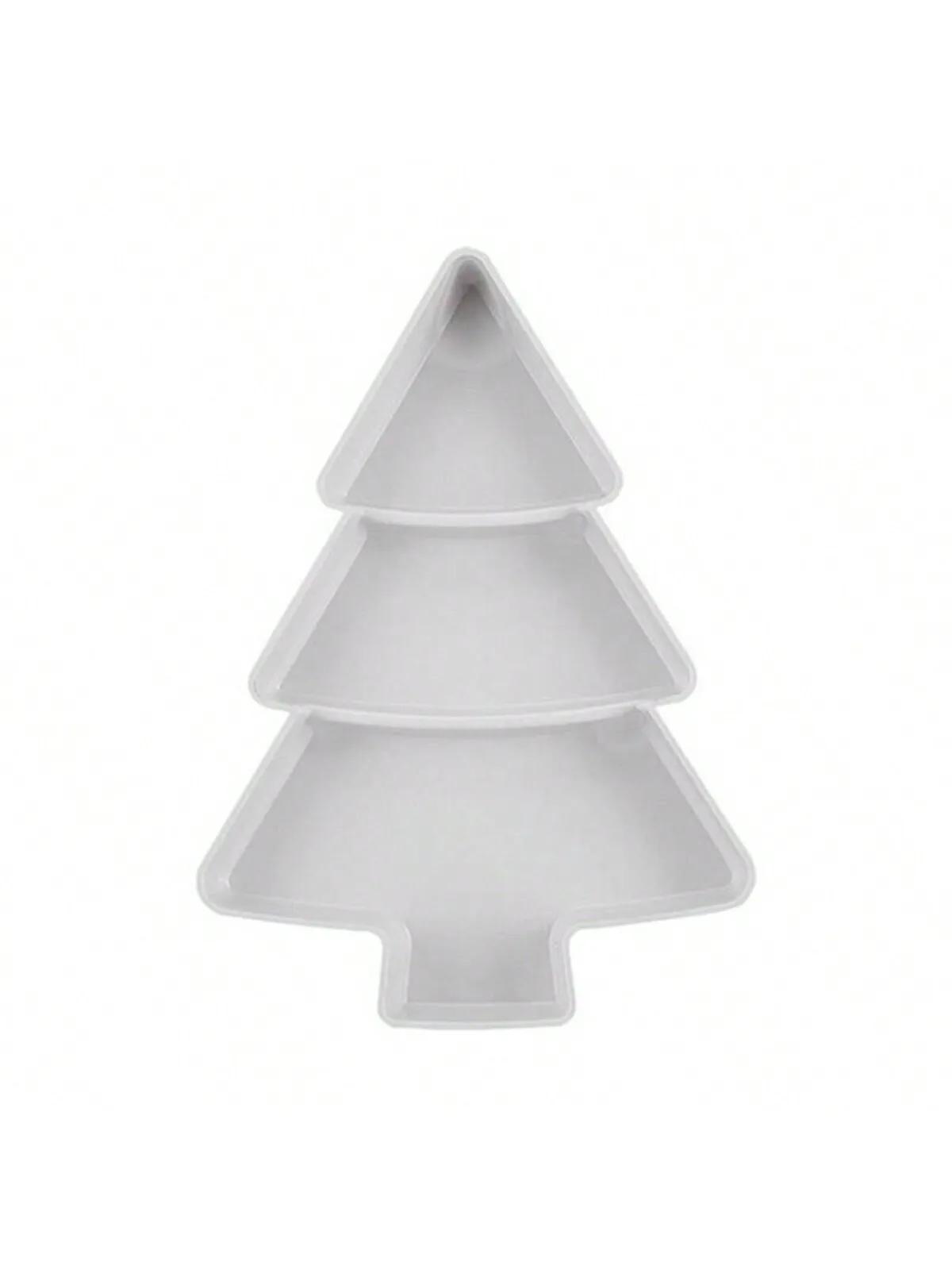 

1 шт. - Креативная фруктовая тарелка в форме рождественской елки, бытовые тарелки для орехов и закусок, портативные блюда, сервировочный поднос для рождественской вечеринки белый