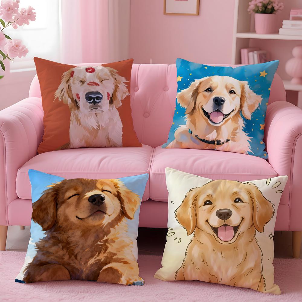 NICE CUTE Samoyed Dog Cushion Cover Pillow Case Soft Friendly Fabric  Concealed Zipper