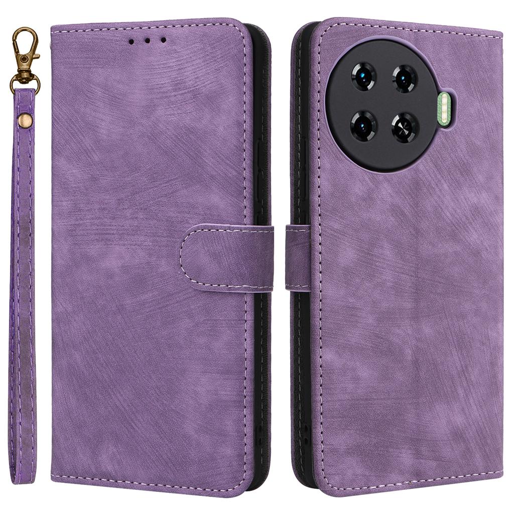 För TECNO Spark 20 Pro+ KJ7 Fodral med Handrem RFID-blockerande Plånbok Läderskydd