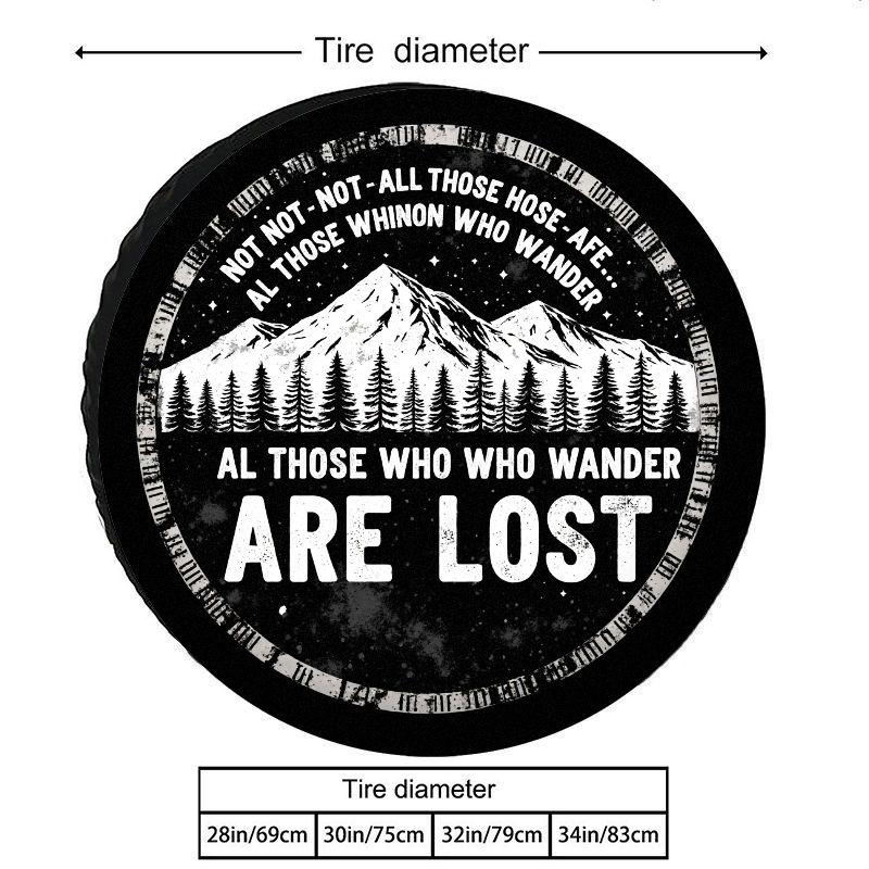 Off-Road Vehicle Mountain Forest Pattern Polyester Tire Cover, Dustproof And Durable Spare Tire Cover, Essential For Outdoor Adv