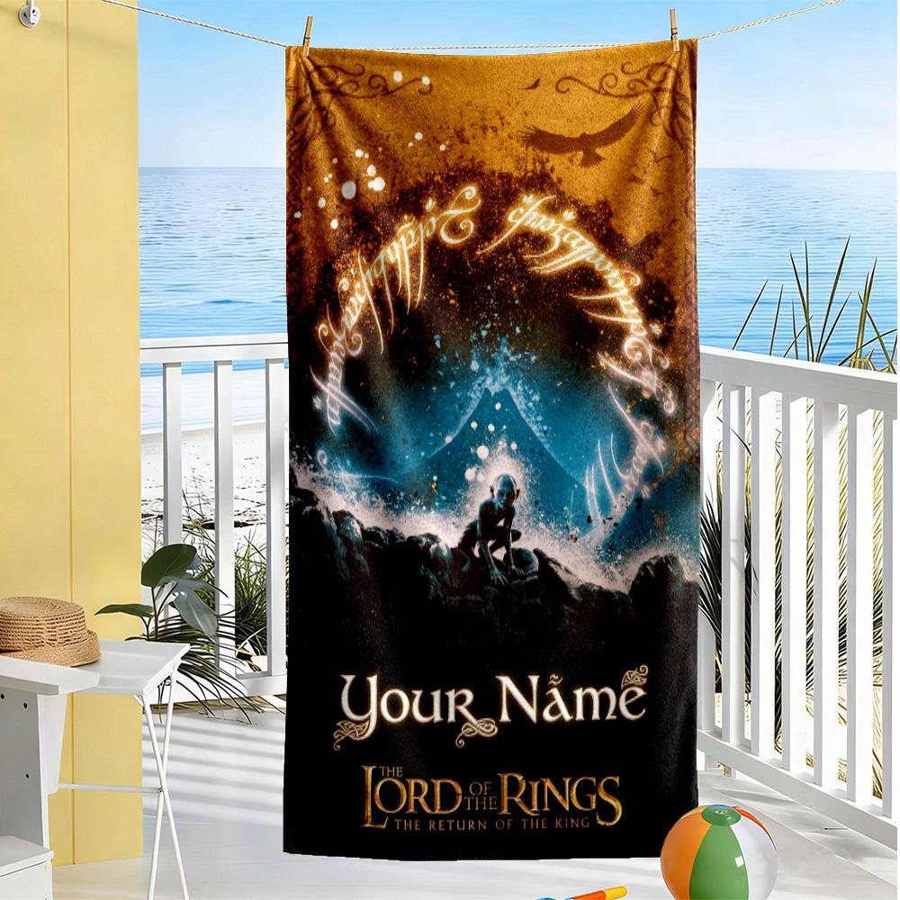 Lord Rings Customizable Name Beach Towel Soft Durable Quick-Dry