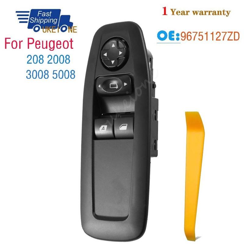 96751127ZD For Peugeot 208 2008 3008 5008 LHD Master Driver Side Electric Power Lifter Window Switch Button Car Accessories