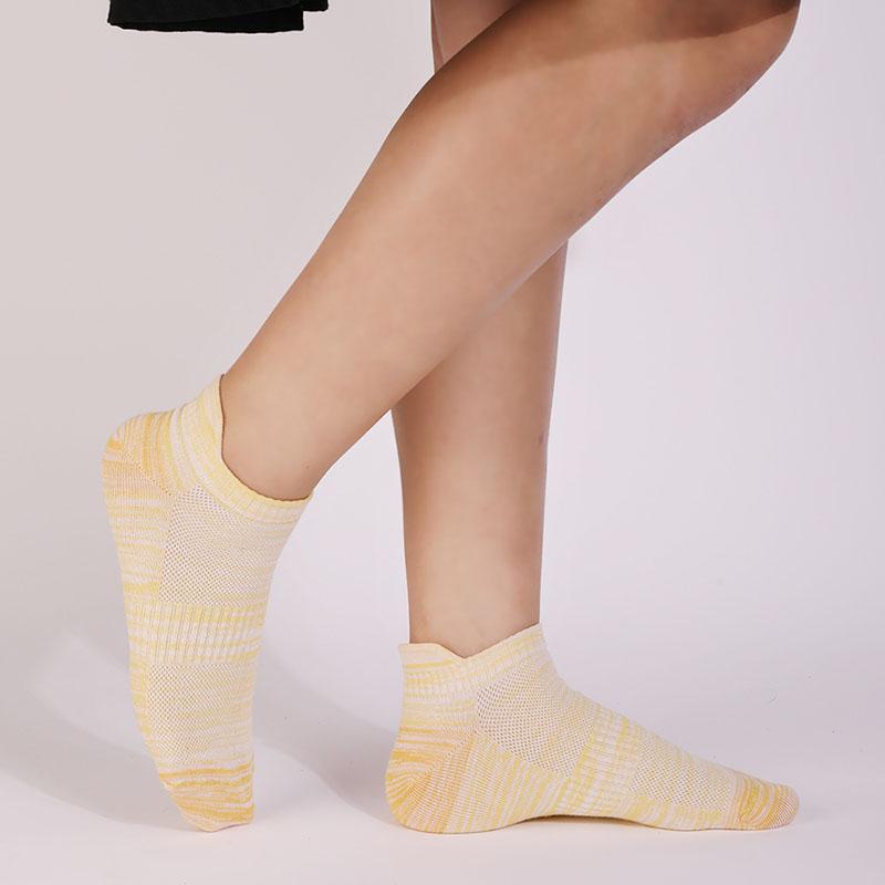 6 Pairs Women Cotton Running Ankle Socks Spring Summer Thin Breathable Invisible Tab Boat Low Cut Socks