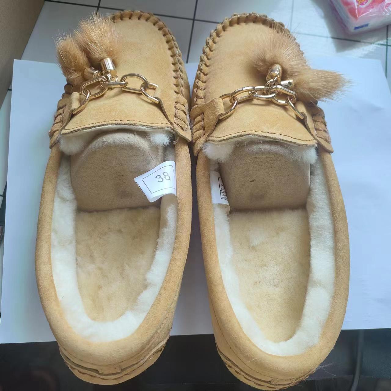 

2024 Туфли на плоской подошве Женская повседневная обувь Туфли Женские туфли из 100% натурального меха Мокасины Лоферы Мягкие настоящие свиные сапоги для отдыха 39 каштановый