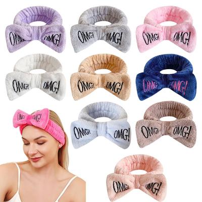 Bow Coral Fleece Headband Hair Holder Hairband Yoga Spa Headband  Kid Headdress