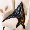Double-sided Printed Silk Wool Scarf Elegant Triangle Shawl Office Sun Protection