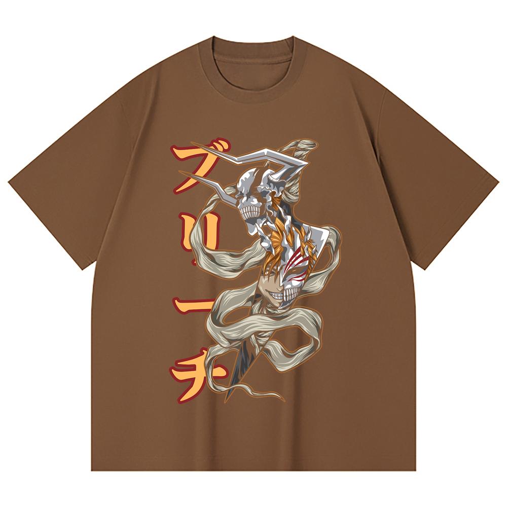 230 Gsm 100% Cotton Bleach V11 Zankpakuto Print Unisex Heavy Cotton T Shirt