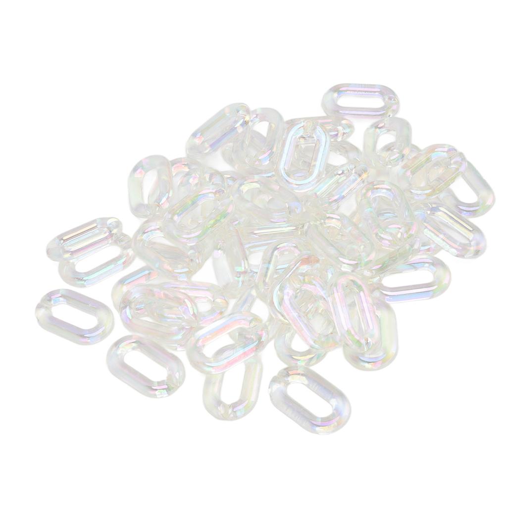 50 STÜCKE Acryl Verbindungsringe Transparent DIY Zusammenbaubar Transparente Farbplattierung Acrylkette