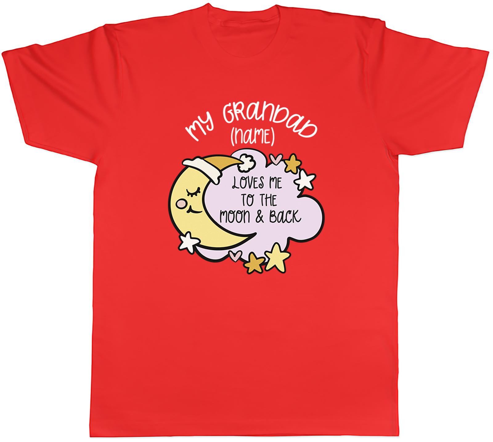 Personalised My Grandad Loves me to the Moon Pink Unisexs TShirt Tee Gift Top S