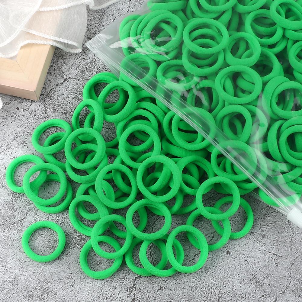 50-200Pcs Children Candy Color Hair Band Girl 3 CM Basic Multicolored Hair Tie Ponytail Hold Elastic Scrunchies Hair Accessories