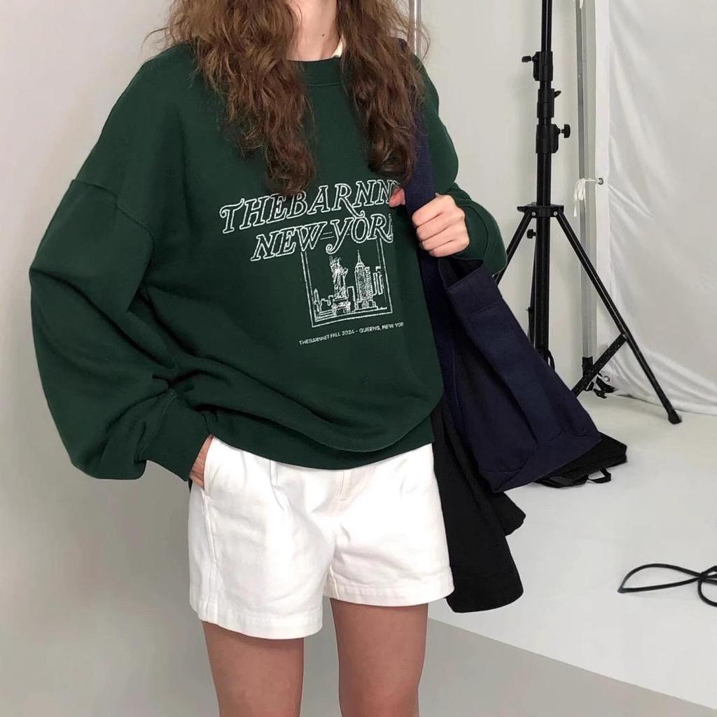 Korean Fashion: Dongdaemun Retro Ins Style Loose Casual Sweatshirt for Women - Autumn/Winter Collection