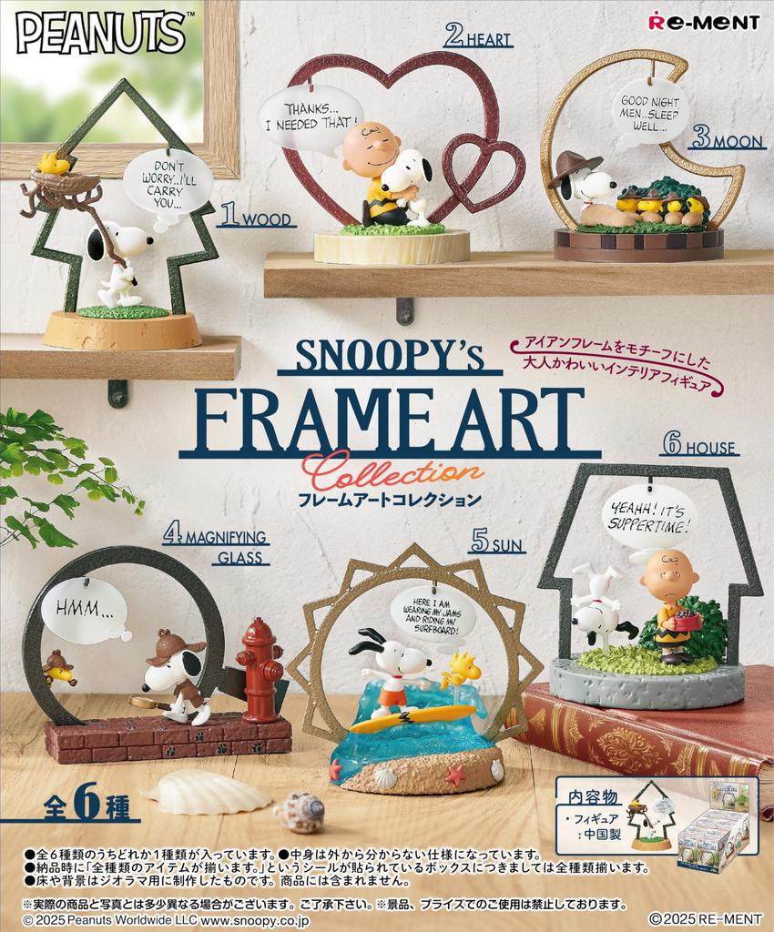 Peanuts Frame Art 1 105 x 145 x Synthetic Resin Re-Ment Snoopy's Collection, Box, Approx. 215mm,