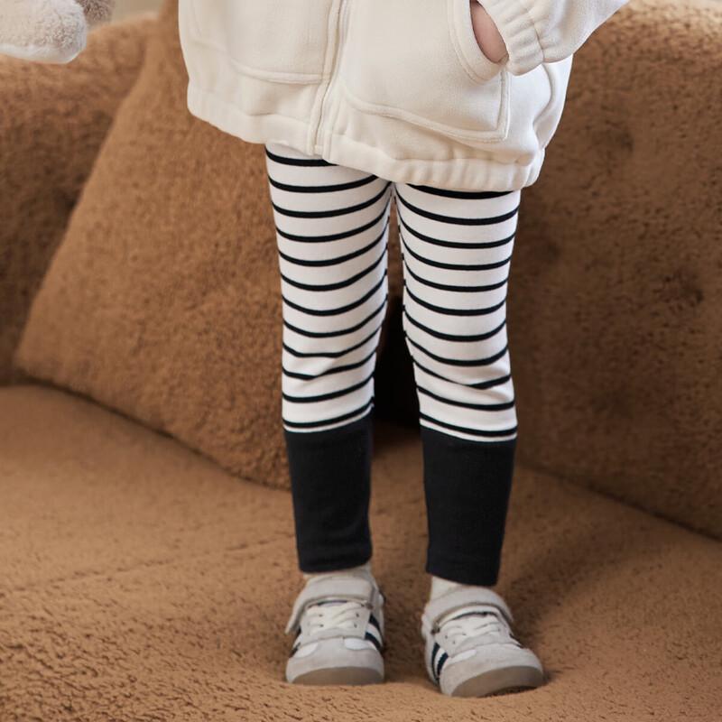 LUSON Baby Girls  Striped Patchwork Leggings 110