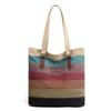 Retro Color Block Canvas Shoulder Bag – Large Capacity Women's Handbag