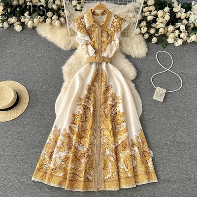 Γυναικεία Μόδα Καλοκαιρινή Άνοιξη Μοτίβο λουλουδιών με κοντό μανίκι POLO λαιμόκοψη Casual φορέματα