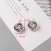 Orecchini a Bottone Rock Intrecciati per Donna Statement Europeo Nodo Metallico Liscio Orecchino Minimalista Gioielli da Festa Ingrosso Regalo Ragazza