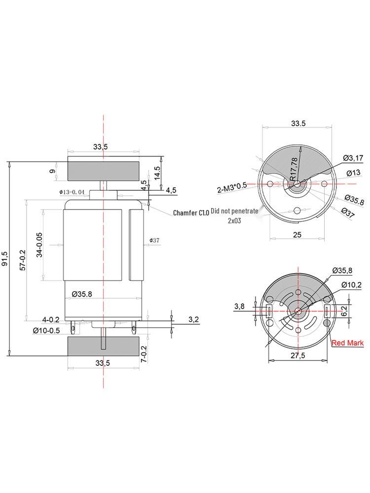 R-555 Mini Doppelkopf-Vibrationsmotor 6V/12V/24V