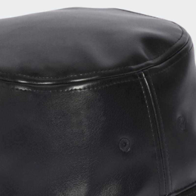 Adidas Trefoil Leather Bucket Hat   Black Iy4055