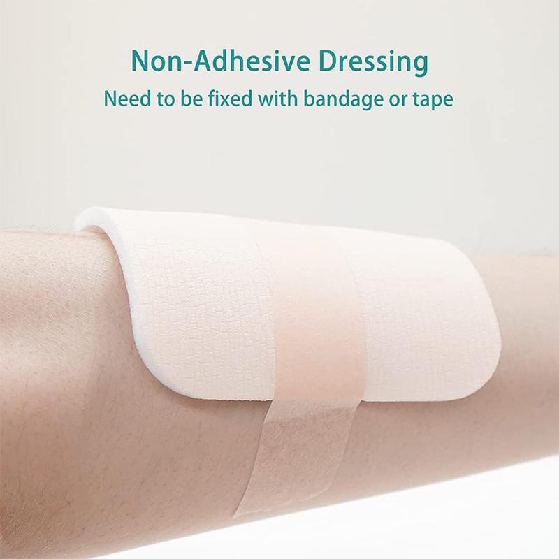 Borderless Foam Dressing Waterproof And High Absorbency Square Shaped Wound Care Bandage Silicone Foam Pad For First Aid