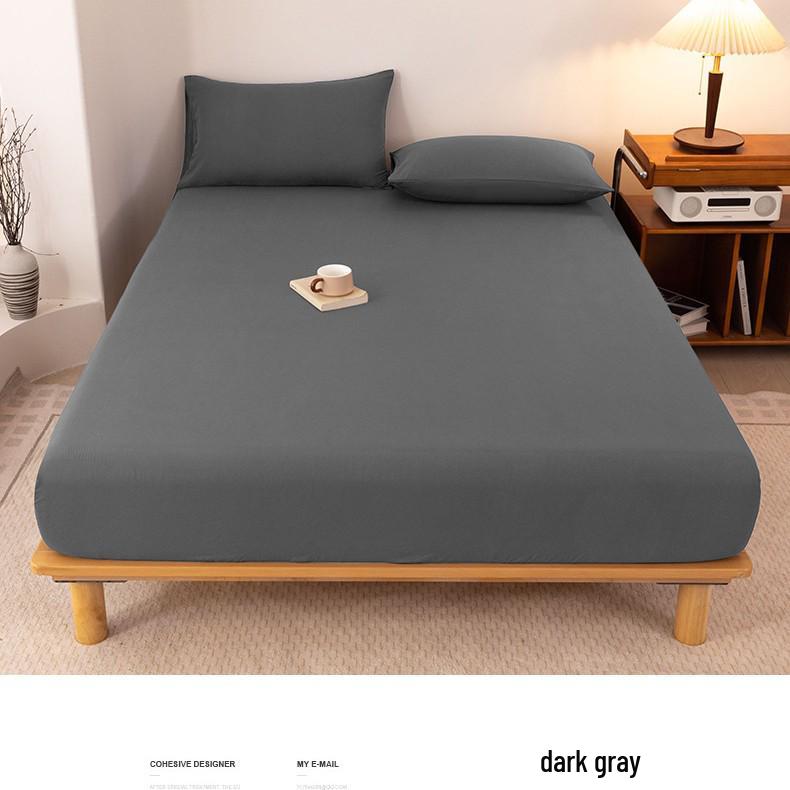 2025 Washed Flannel Solid Color Fitted Sheet: Non-Slip All-Inclusive Mattress Protector Bedspread